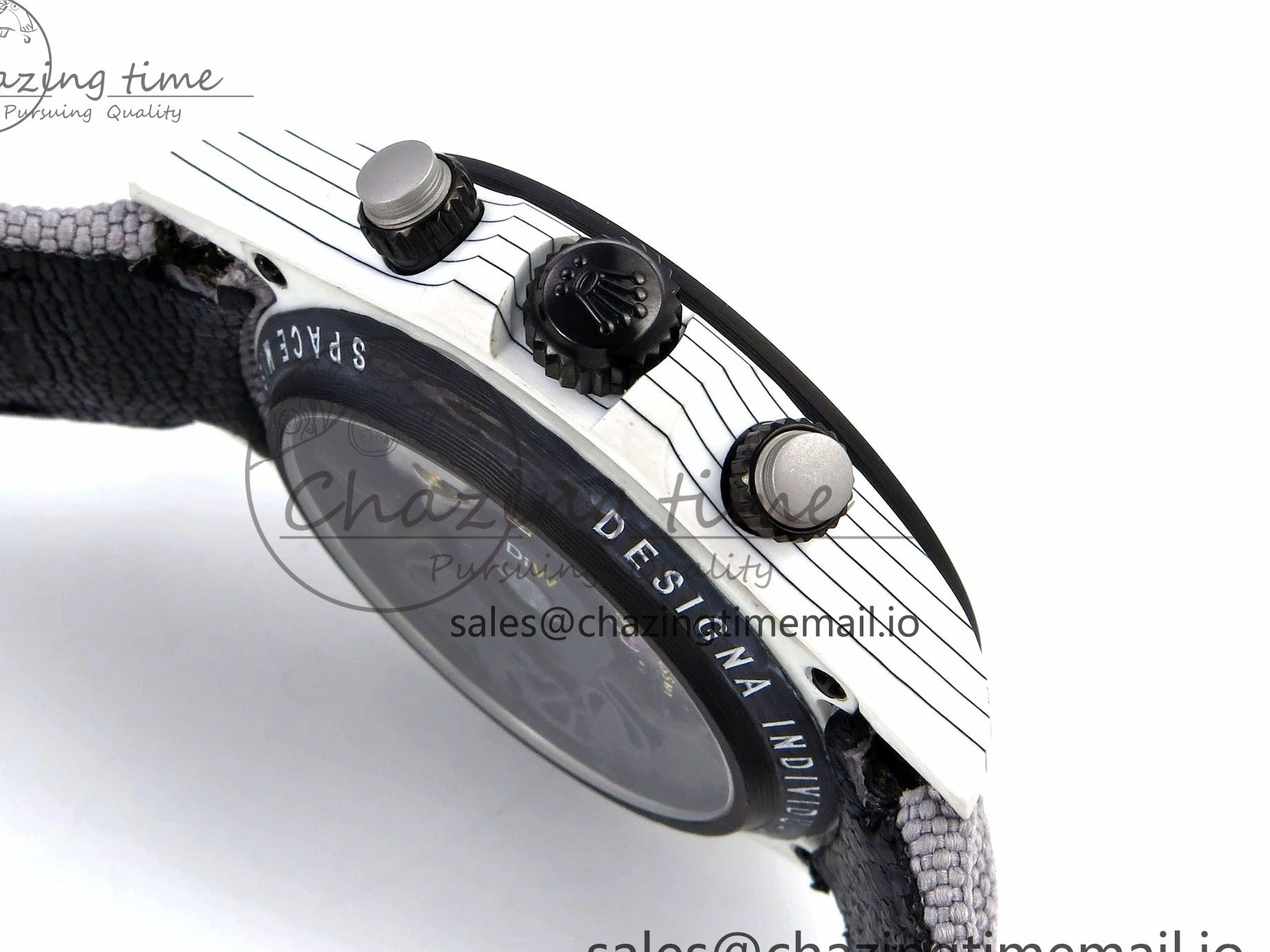 0505 Tailored Daytona DIW Space Mission Gray Textured Dial on Gray Nylon Strap A4130 Clone 1279